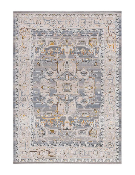 Alfombra clásica beige y azul Berta 5214