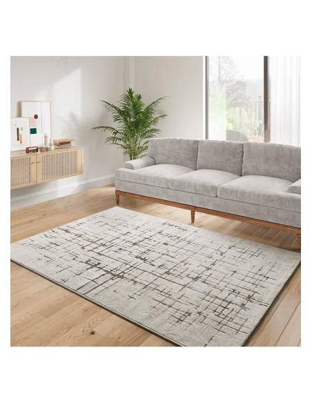 Ceres 28001 modern rug in cream and brown