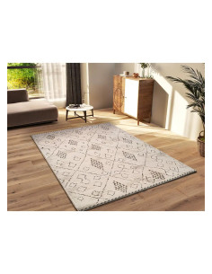 Ceres 54008 ethnic rug in cream and brown