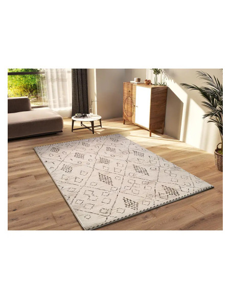 Ceres 54008 ethnic rug in cream and brown