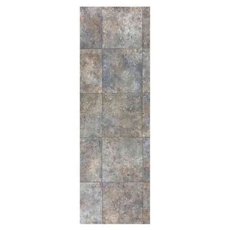 Devise vinyl carpet, rusty metal, zigzag wood