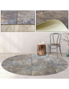 Devise vinyl carpet, rusty metal, zigzag wood 2