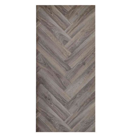 Devise vinyl carpet, rusty metal, zigzag wood