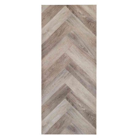 Devise vinyl carpet, rusty metal, zigzag wood