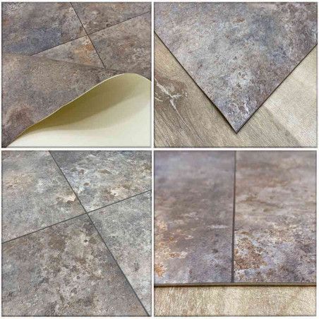 Devise vinyl carpet, rusty metal, zigzag wood, floor covering, made to measure at alfombrasimperio1979.com