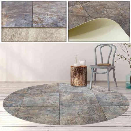 Alfombra vinilo Devise, metal oxidado , madera zigzag, revestimiento de suelo, a medida en alfombrasimperio1979.com
