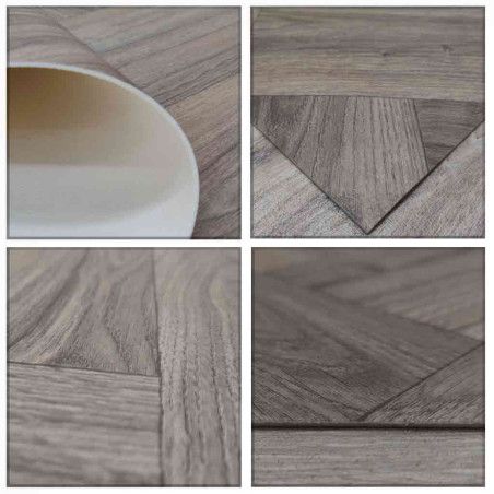 Devise vinyl carpet, rusty metal, zigzag wood, floor covering, made to measure at alfombrasimperio1979.com