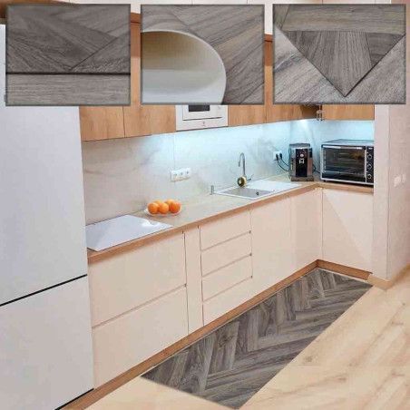 Devise vinyl carpet, rusty metal, zigzag wood, floor covering, made to measure at alfombrasimperio1979.com